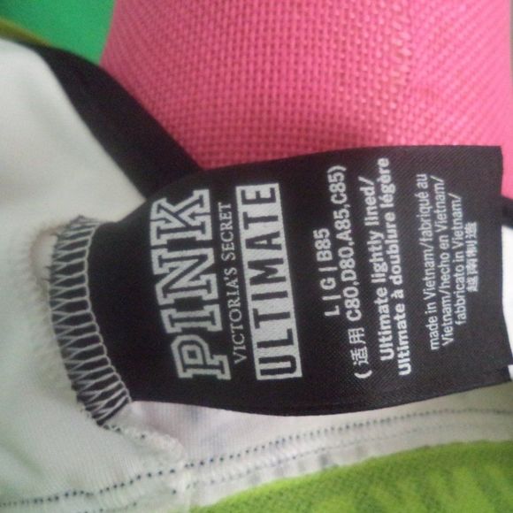 VICTORIA'S SECRET PINK~SPORTS BRA ULTIMATE LIGHTLY LINED RACERBACK-WOMENS SIZE L - Picture 5 of 5